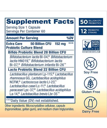 Renew Life Ultimate Flora Probiotic 50 Billion - Extra Care, 60 Vegan Capsules - Buy Online on GoSupps.com