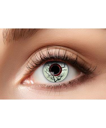 Eyecatcher 84115141.977 - Colored contact lenses 1 pair for 12 months black white carnival Halloween
