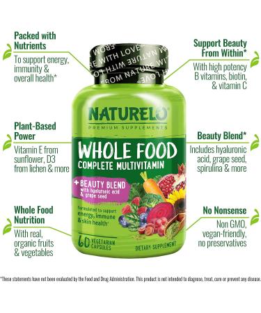 NATURELO Whole Food Multivitamin - 60 Vegan Capsules - Buy Online on GoSupps.com
