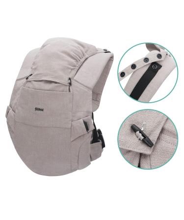 Fillikid Baby Carrier Natural - Cotton & Nettle Fiber Multi-Functional Belly & Back Carrier for Babies 3.5 kg+ Gray - Buy Online on GoSupps.com