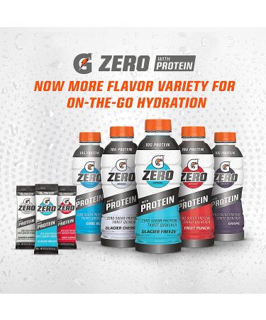 Gatorade Zero Protein Powder Sticks 30 Pack - 10g Whey Protein Isolate, Zero Sugar, Electrolytes - 3 Flavor Variety Pack - 0.529oz Sticks - Buy Online on GoSupps.com
