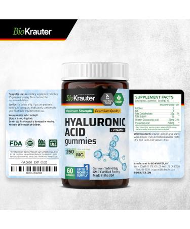 BIO KRAUTER Hyaluronic Acid 60 Gummies & Saw Palmetto Tincture 4 Fl. Oz - Buy Online on GoSupps.com