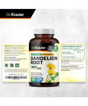 BIO KRAUTER Dandelion Root 250 Capsules & Liver Support Tincture 4 Fl. Oz - Buy Online on GoSupps.com