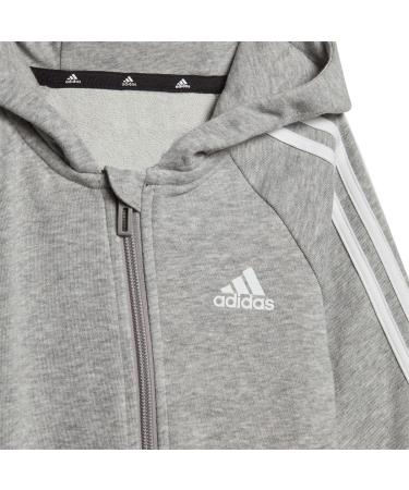 adidas Unisex Essentials 3-Stripes French Terry Bodysuit | Kids Overall 9-12 Months | Medium Grey Heather/White - Buy Online on GoSupps.com