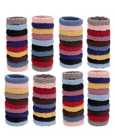 80 Pieces Ponytail holders  Elastic thick hair ties  Elastic Seamless Cotton Hair Bands  Simply Hair Ties Ponytail for Thick Heavy and Curly Hair  Light weight Highly Elastic. (4 styles 10 Colors)