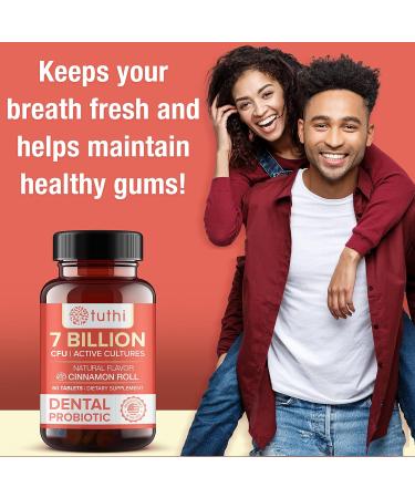 Tuthi Oral Probiotics for Bad Breath - Chewable Dental Probiotic for Adults - 60 Cinnamon Flavor Lozenges - Buy Online on GoSupps.com