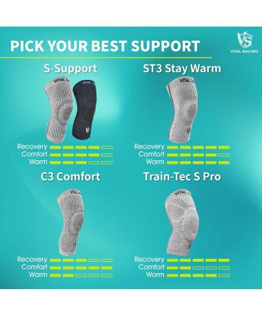 Vital Salveo Knee Compression Sleeve for Swelling Recovery | Knee Brace for Pain Relief in Men & Women | Unisex Sports Support for Running Basketball & Gym (Light Grey XXXL - Buy Online on GoSupps.com