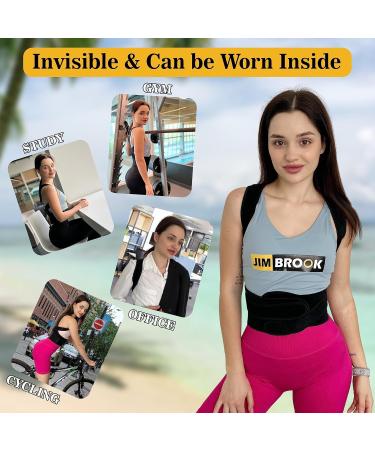 JIMBROOK Posture Corrector Women | Back Support Belt | Posture Corrector Men | Back Brace for Men | Shoulder Brace | Neck Pain Relief | Back Straightener Posture Corrector | Back Brace for Women Medium - Buy Online on GoSupps.com
