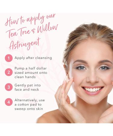 100% Pure Tea Tree & Willow Astringent - Natural Acne Treatment Alcohol Free Hydrating Toner - 4 Fl Oz - Buy Online on GoSupps.com