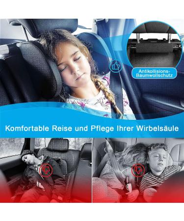 Soft Memory Foam Car Headrest Pillow - Adjustable Neck Support for Adults & Children - Removable & Retractable - Ideal for Sleeping (Black) - Buy Online on GoSupps.com