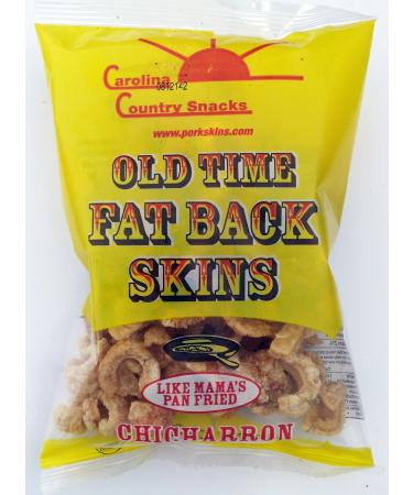 Old Time Fat Back Skins Chicharron (Strips) Plain 12 bags (3.5 oz)