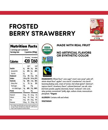 Nature's Path Organic Frosted Strawberry Toaster Pastries - 11oz (12 Pack) Non-GMO, Real Fruit - Buy Online on GoSupps.com