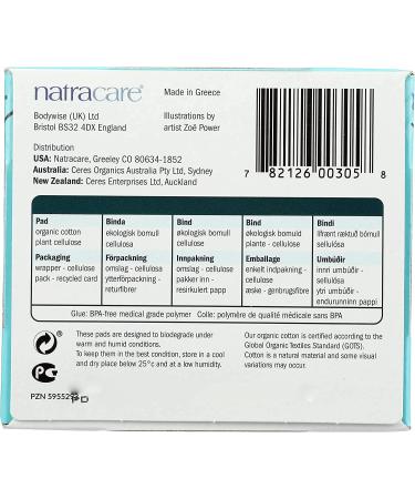 Natracare Ultra Pads with Wings - Organic Cotton, Eco-Friendly, Regular Size (14 Pads) - Buy Online on GoSupps.com