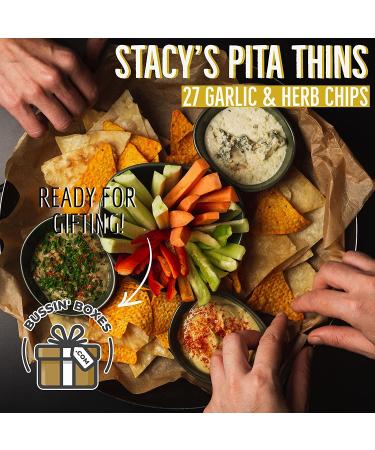 Stacy's Pita Thins Garlic & Herbs Chips (1 oz. 27 ct.) by Bussin Boxes - Healthy Snack Option - Buy Online on GoSupps.com