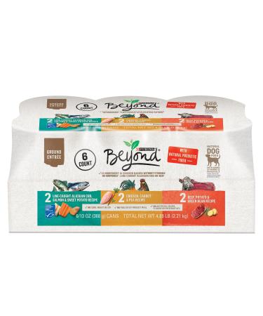 Purina Beyond Grain Free, Natural, Adult Wet Dog Food Variety Pack (Packaging May Vary) (2) 6ct Variety Packs - Beef, Chicken, & Fish (2 Packs of 6) 13 oz. Cans