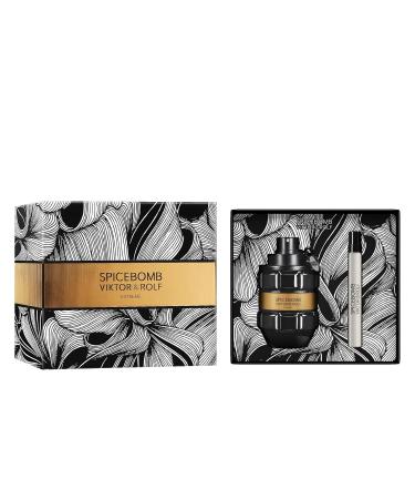 Viktor&Rolf - Spicebomb Eau de Toilette Extreme Mens Cologne Gift Set - Woody & Spicy - Cologne for Men - With Notes of Citrus & Tobacco - 3 Fl Oz & 0.33 Fl Oz - Buy Online on GoSupps.com
