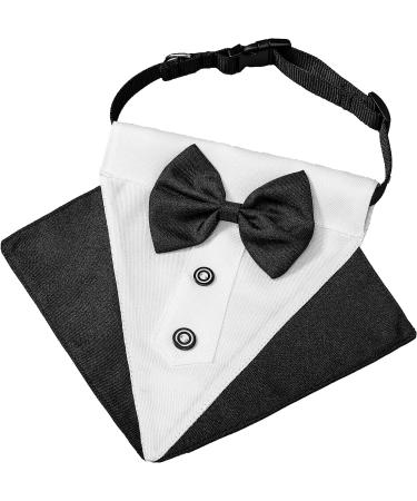 Formal Dog Tuxedo Bandana Collar with Bow Tie - Large Black - Buy Online on GoSupps.com