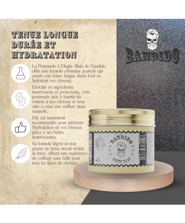 Bandido Matte Clay 125ml Strong Hold Hair Wax for Men Matte Effect Hair Styling Clay for Men I - Buy Online on GoSupps.com