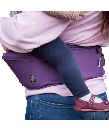 Hippychick Hipseat Baby Carrier | Lightweight Adjustable Back Supporting Waist Stool for 6-36 Months (Purple) purple Purple