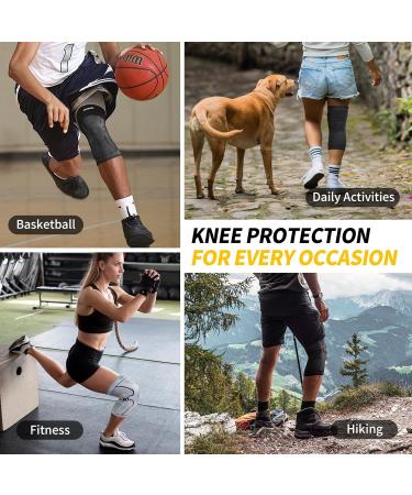 Cambivo Knee Brace for Women & Men - Compression Knee Support with Stabilizers & Patella Gel Pad for Arthritis Sports Training Running - Black - Buy Online on GoSupps.com
