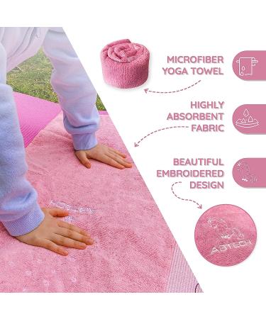 ABTECH Unicorn Yoga Starter Kit for Kids - Includes Yoga Blocks, Ball, Non-Slip Towel, Drawstring Bag - Pink Set for Girls Ages 3-12 - Buy Online on GoSupps.com