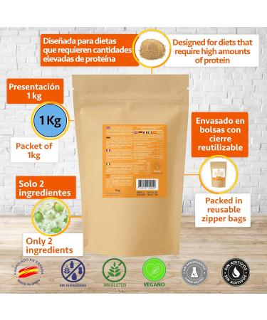 Snadi - Vegan Protein Isolated from Peas and Rice | 1kg | 100% Pure | High Protein Content | Gluten Free | Easy to Digest | No Additives | Food Supplement | Vegetable Protein Powder - Buy Online on GoSupps.com