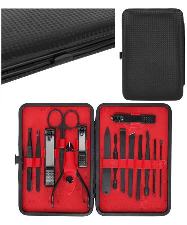 Manicure Pedicure Set Nail Clippers Professional Grooming Kit Nail Tools with Luxurious Travel Case Pushers and Tidy 8869