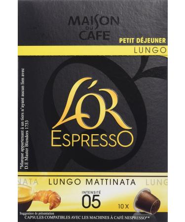 L'OR ESPRESSO Lungo Mattinata 10 capsules compatible with Nespresso coffee machines - Pack of 4 (40 capsules)