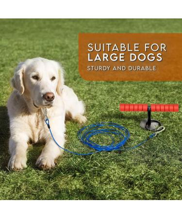 Sliridog 10ft Dog Anchor Cable & Stake - Strongest 3m Long Pile for Large Dogs up to 90kg - Perfect for Courtyard Beach Camping & Outdoor Use - Durable Black Design - Buy Online on GoSupps.com