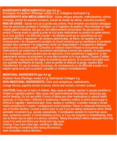Metamucil Daily Fibre + Collagen Peptides Psyllium Husk Powder Plant Based Sugar-Free with Stevia Orange Flavoured 60 Servings (564 g) SUPPLEMENT - Buy Online on GoSupps.com