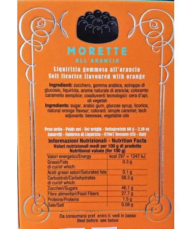 Orange Morette - 4x60 gr - Liqurizia Amarelli - Buy Online on GoSupps.com
