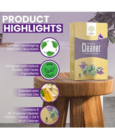 All-Purpose Cleaner Refills - Eucalyptus & Lavender Multi-Surface Cleaning Tablets (8 Count) - Makes 8x 24 fl oz Bottles - Eco-Friendly & Powerful Cleaning Solution - Buy Online on GoSupps.com