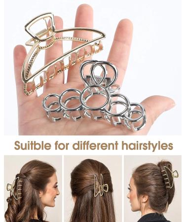 6 Pcs Non-Slip Metal Hair Claw Clips for Women and Girls - Small Hair Accessories with 3 Styles for Thick Hair - Buy Online on GoSupps.com