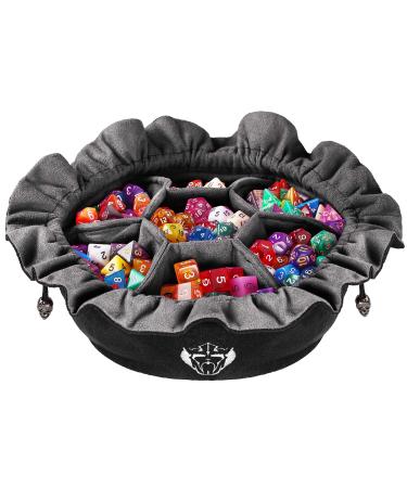 CardKingPro Immense Dice Bags with Pockets - Black - Capacity 150+ Dice - Great for Dice Hoarders Patented Design