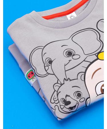 CoComelon Kids Sweatshirt | Ello Pepe Boba Kiki Animal Characters Sweater | Nursery Rhyme Education Songs Jumper | Grey 4-5 Years - Buy Online on GoSupps.com