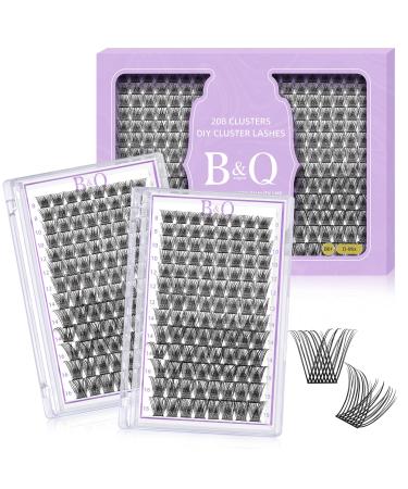 Lash Clusters 208 PCS Cluster Lashes Individual Lashes B01 Eyelash Extensions 8-16mm DIY Lash Extensions D Curl Volume Wispy Soft Comfortable Band False Lashes (D-8-16MIX B01+B01) Lash Kit B01+B01 1 count (Pack of 1)