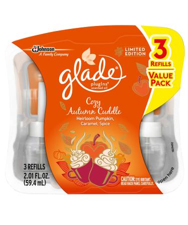 Glade PlugIns Scented Oil Air Freshener Refill Cozy Autumn Cuddle 3 Refills 2.01 fl oz