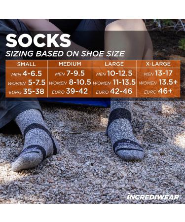 Incrediwear Circulation Socks - Men's & Women's Grey Crew Socks | Large Size for Improved Blood Flow - Buy Online on GoSupps.com
