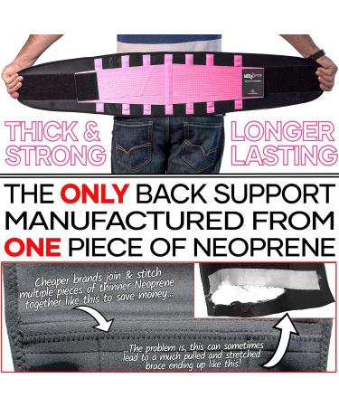 MEDiBrace X-Large Taffy Pink Back Support Belt for Lumbar Pain Relief - Medical Grade Orthopaedic Waist Compression for Sciatica, Scoliosis, and Disc Issues - Buy Online on GoSupps.com