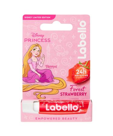 Labello Labello Disney Princess Limited Edition Strawberry Shine 4.8 g Colored lip balm with Rapunzel design Burrocacao Baby 3+ 24h moisturizing Burrocacao lip balm with strawberry flavor
