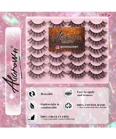 ALICROWN 6D Faux Mink Lashes - 14 Pairs Fluffy & Dramatic, Soft Reusable False Eyelashes - Buy Online on GoSupps.com