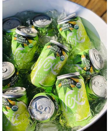 Nixie Sparkling Water Lime Ginger 12 fl oz Cans 24 Pack - Organic, Non-GMO, 0 Calories, Sugar, Sodium - Buy Online on GoSupps.com