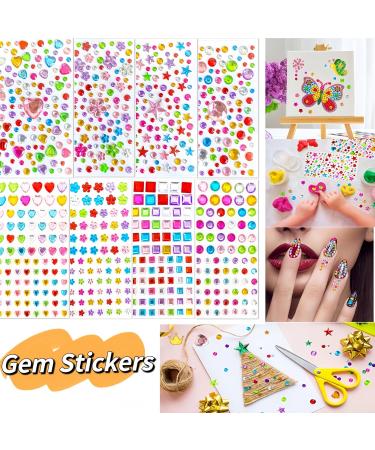 Buy Shishiruyizhong 828pcs Rainbow Glitter Gem Stickers - DIY Decorative Self Adhesive Rhinestones for Kids | 8 Sheets of Acrylic Bling | International Shipping - Buy Online on GoSupps.com