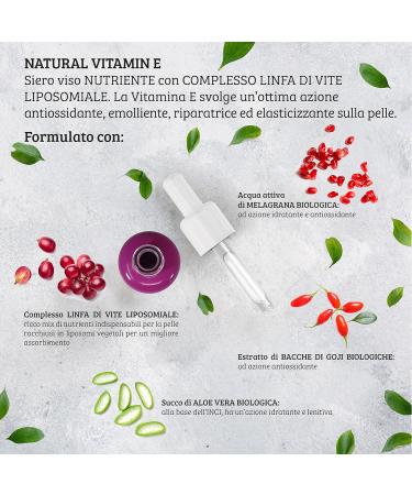 Optima Naturals Srl Vitamin E facial serum nourishing and antioxidant Vitamin E deeply hydrates the skin 30 ml Colors Of Life - Buy Online on GoSupps.com
