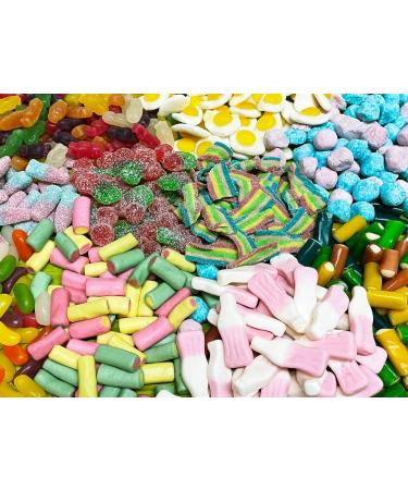 1 KG Pick and Mix Sweets Gift Box - Jelly, Fizzy Bubblegum, Fried Eggs & More - Black - Buy Online on GoSupps.com