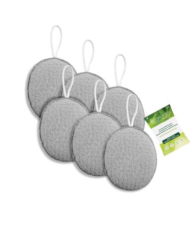 EcoTools Charcoal Exfoliating Puff Mesh Body Scrubber Exfoliating Skin Essential Removes Dry Skin & Detoxifies Self-Tanning Prep Charcoal Infused Bath Puff for Men & Women Eco-Friendly 6 Count