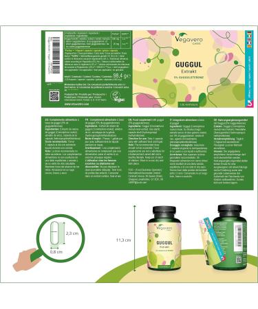 Vegavero Guggul Extract 500mg | 5% Guggulsterones | NO Additives | Lab-Tested | 7500mg Dried Guggul Resin | 120 Guggul Capsules | Vegan - Buy Online on GoSupps.com