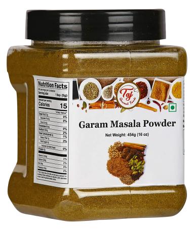 Taj Premium Indian Garam Masala Powder - 16 oz Jar | Authentic Blend of Spices for Traditional Indian Cooking - Buy Online on GoSupps.com