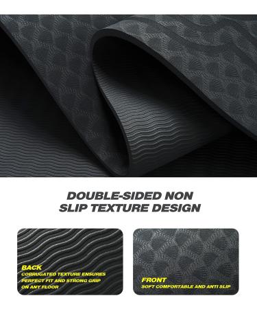 Vonoga Non-Slip 8mm Jump Rope Mat - Shock Absorption Indoor/Outdoor Padded Mat for Cross Rope Exercise - Black - Buy Online on GoSupps.com