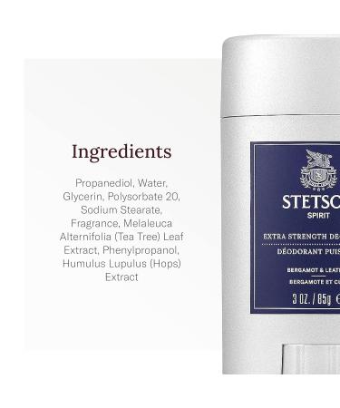 Stetson Personal Care Extra Strength Deodorant by Scent Beauty - Gel Men's Deodorant Stick for Grooming Kit - 3 oz - 3 Pack - Spirit Bergamot - Buy Online on GoSupps.com